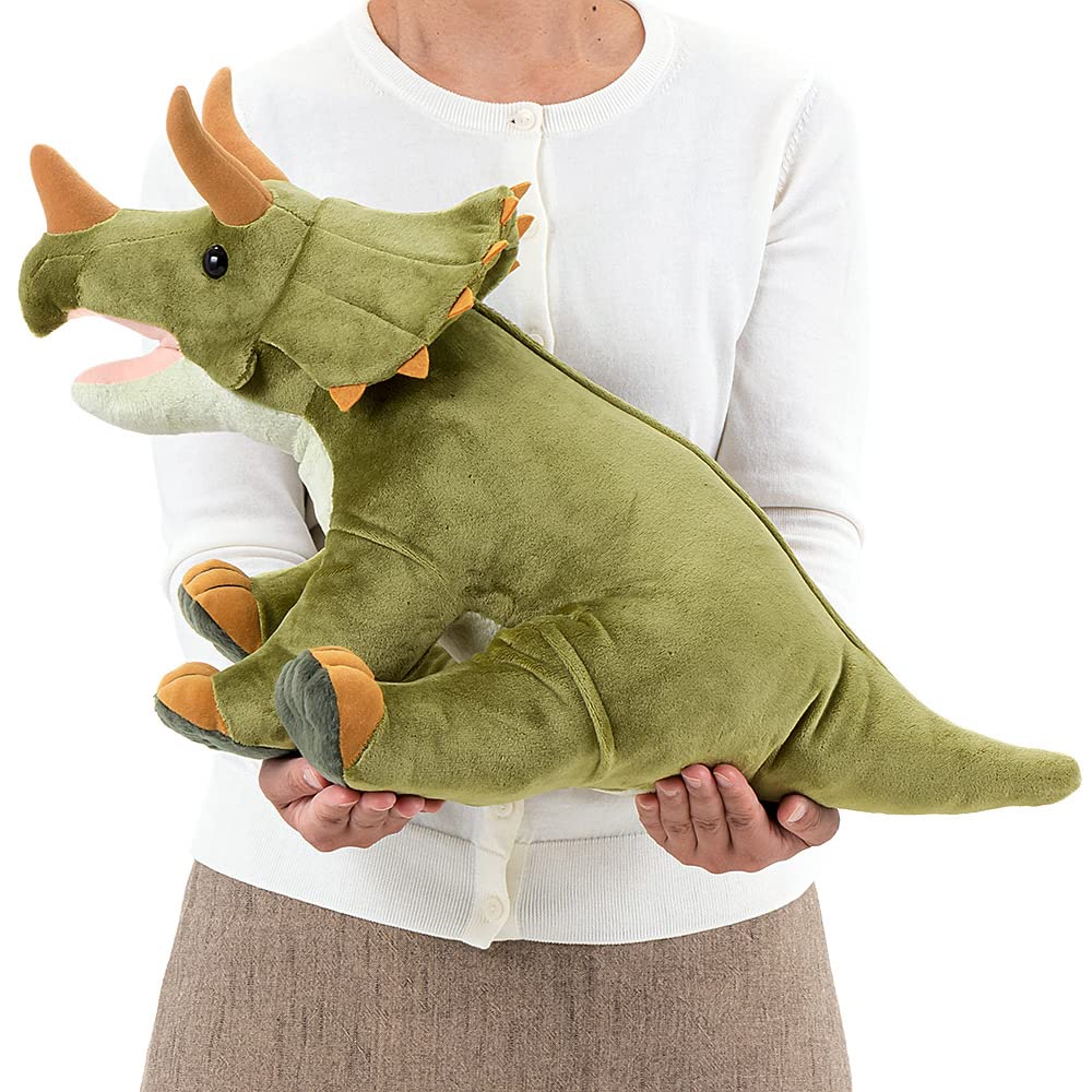 Calorata Triceratops Plush Toy (Large/Sitting Series/Soft Touch) Realistic Dinosaur Toy Doll Gift Present Birthday (Twice Tested) / Christmas Present