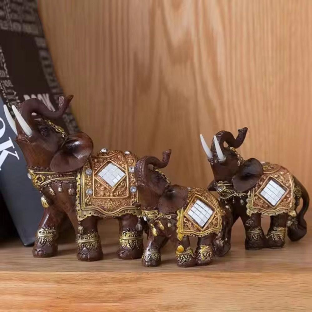 Model Elephant Figurine Ornament Simulated Resin Animal Sculpture  Balcony Garden Supplies