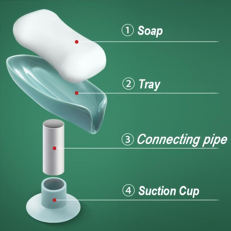 1PC Elegant Leaf Soap Holder Drains Powerful Adsorption Enhances Bathroom Decor and Keeps Soap Dry