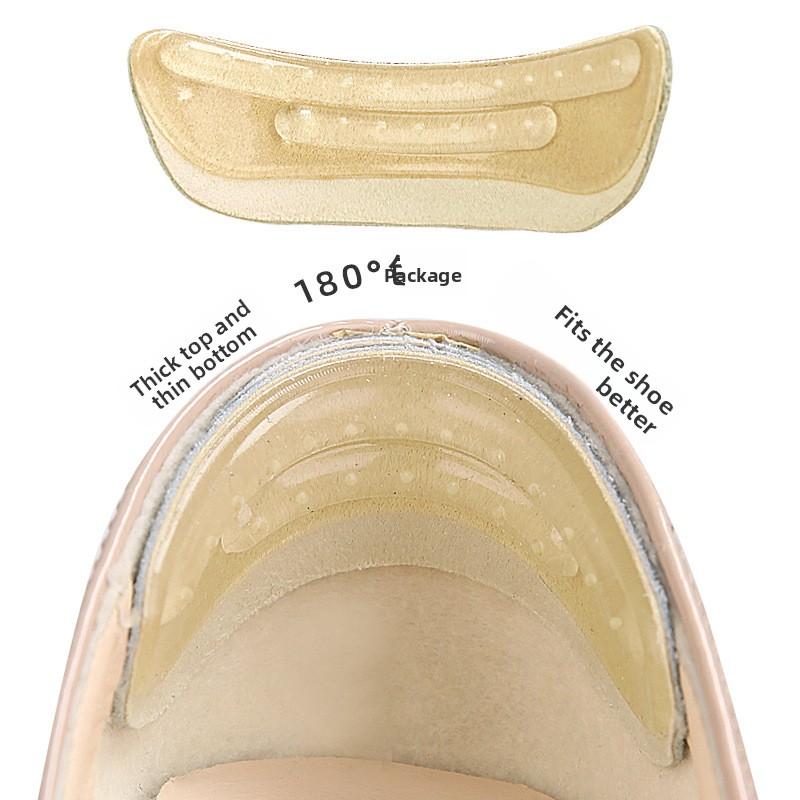 Silicone Loafers Heel Stickers Anti-heel Cutting Self-adhesive Anti-wear Half-size Pad for Big Change Small Adjustment Size