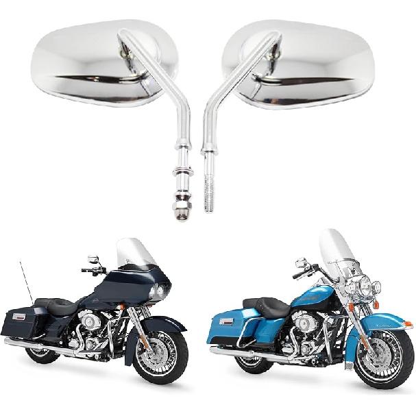 DREAMIZER 3" Motorcycle Vintage Mirrors Round Rear View Mirror 8Mm Black Compatible With Harley Davidson Dyna Bobber Softail Chopper Cruiser Cafe