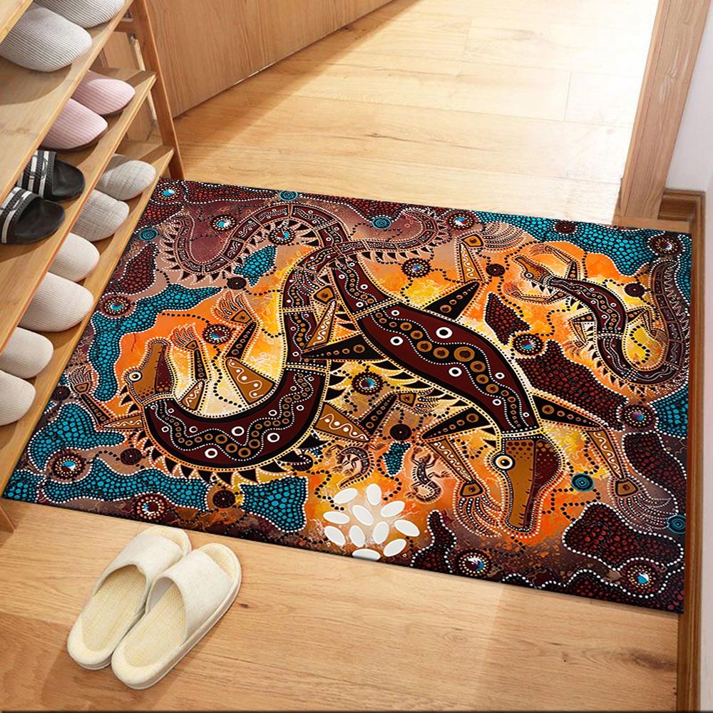 Aboriginal Artwork Floor Mats for Living Room, Bedroom and Room Decoration Are Suitable for Gifts.