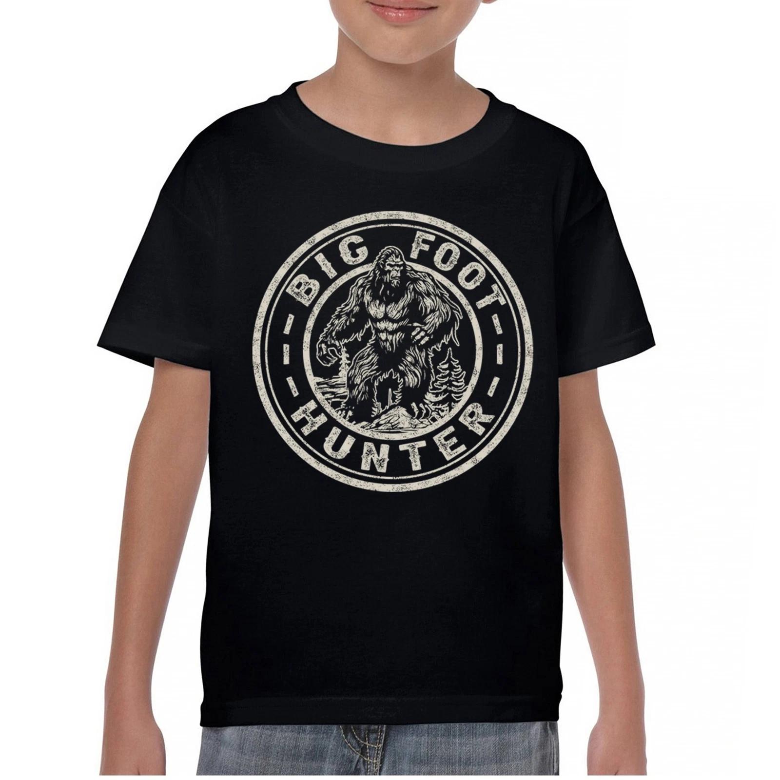 Bigfoot Hunter Youth kids boys T-Shirt Funny Sasquatch Joke Believe Outdoor Camping Kids 100
