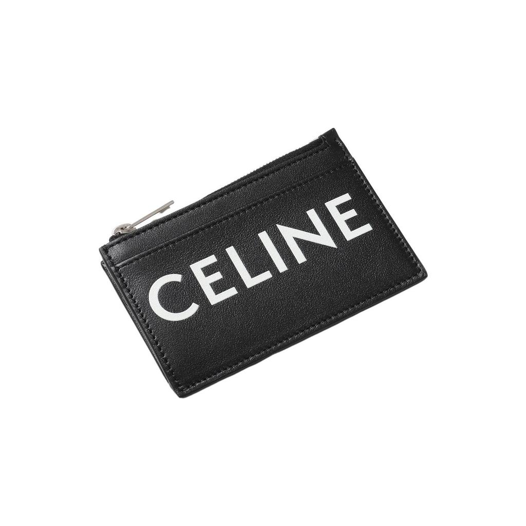 Celine Brand Printed Zipper Leather Wallet Card Holder Unisex Wallets Black 10F993DMF-38SI