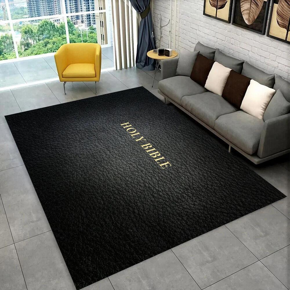 Holy Bible Cross Jesus Pray Area Rug,Carpet Rug for Home Living Room Bedroom Sofa Doormat Decor,kid Play Non-slip Floor Mat Gift