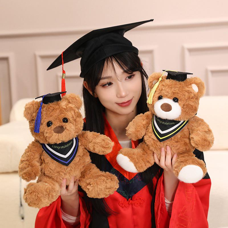Cute Graduation Teddy Bear with Doctor's Hat - Commemorative Gift for Students
