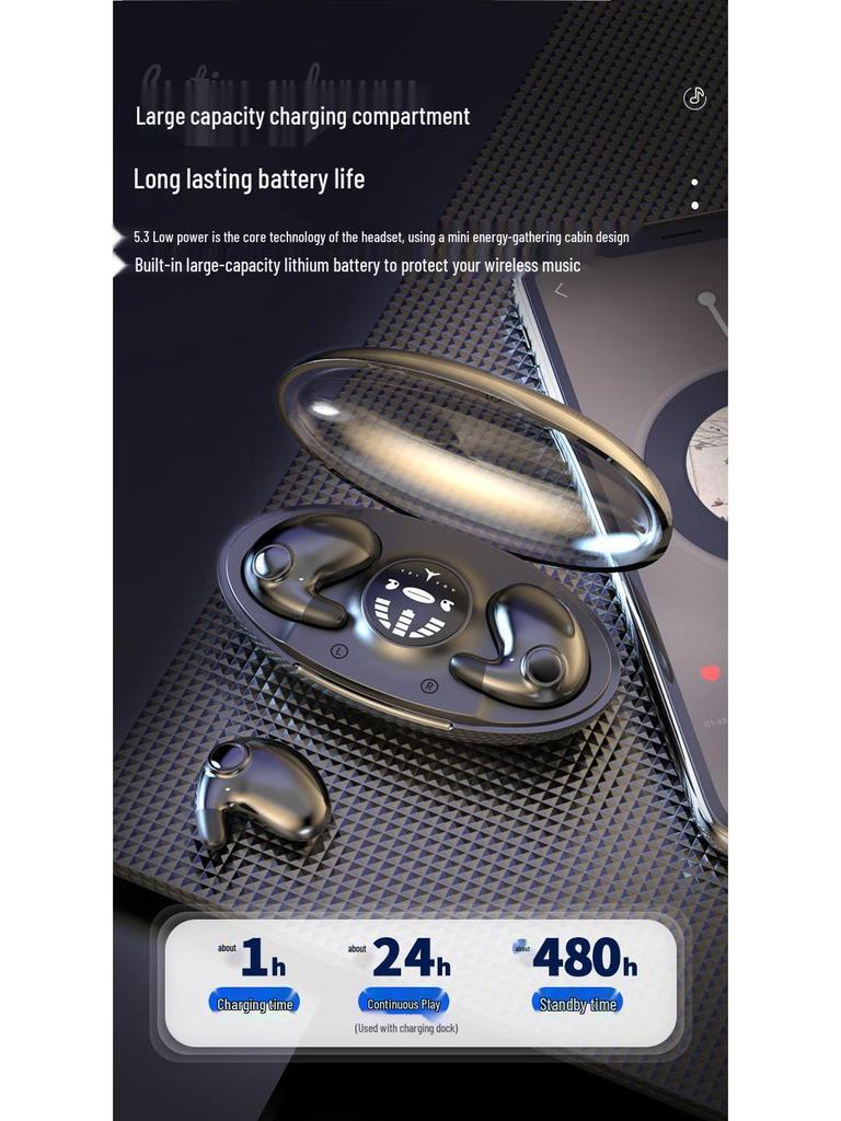 MD538 Wireless Bone Conduction Sleep Earbuds with Long Battery Life and Dual Stereo Sound