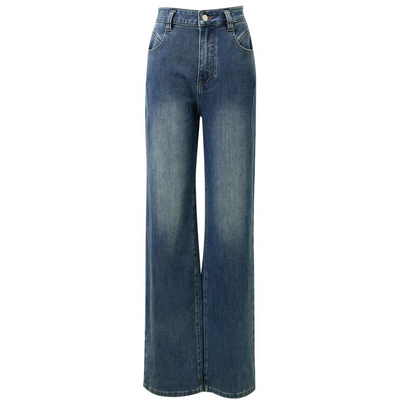 SanCai 2026 Summer High-Waist Straight-Leg Jeans for Women L