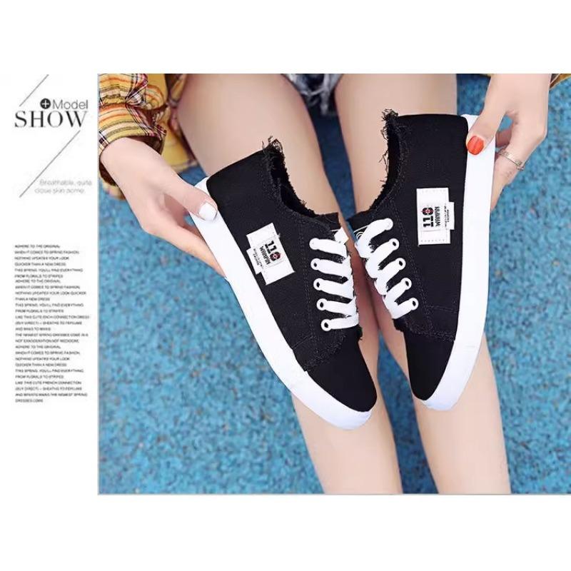 Canvas Shoes, Women's Thick Soled Shoes, Korean Version, Summer Thin, Versatile Single Shoes, Women's Student Board Shoes