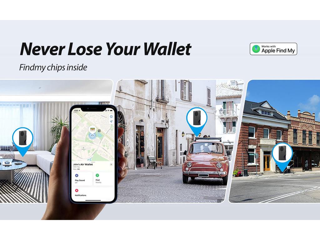 Wallet with Built-in Apple Find My AirTag Tracker and RFID Anti-theft Protection