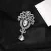 Teardrop Shape Crystal Brooch Luxury Crystal Brooch Pins  Dress Suit Accessories