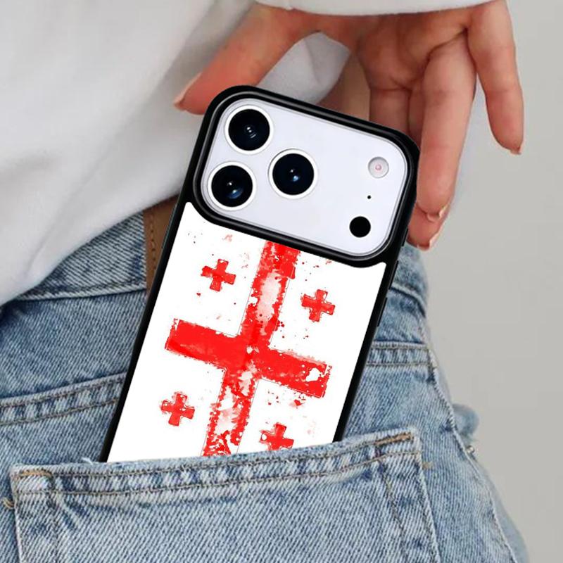 Georgia Flag Phone Case for iPhone 16e 15 14 13 12 17 Pro Max Plus Air 17pro Cover Coque