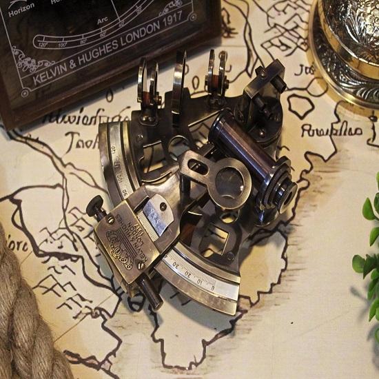 Brass Sextant Navigational Tool for Astronomy and Marine Navigation Maritime Nautical Sextant  Marine