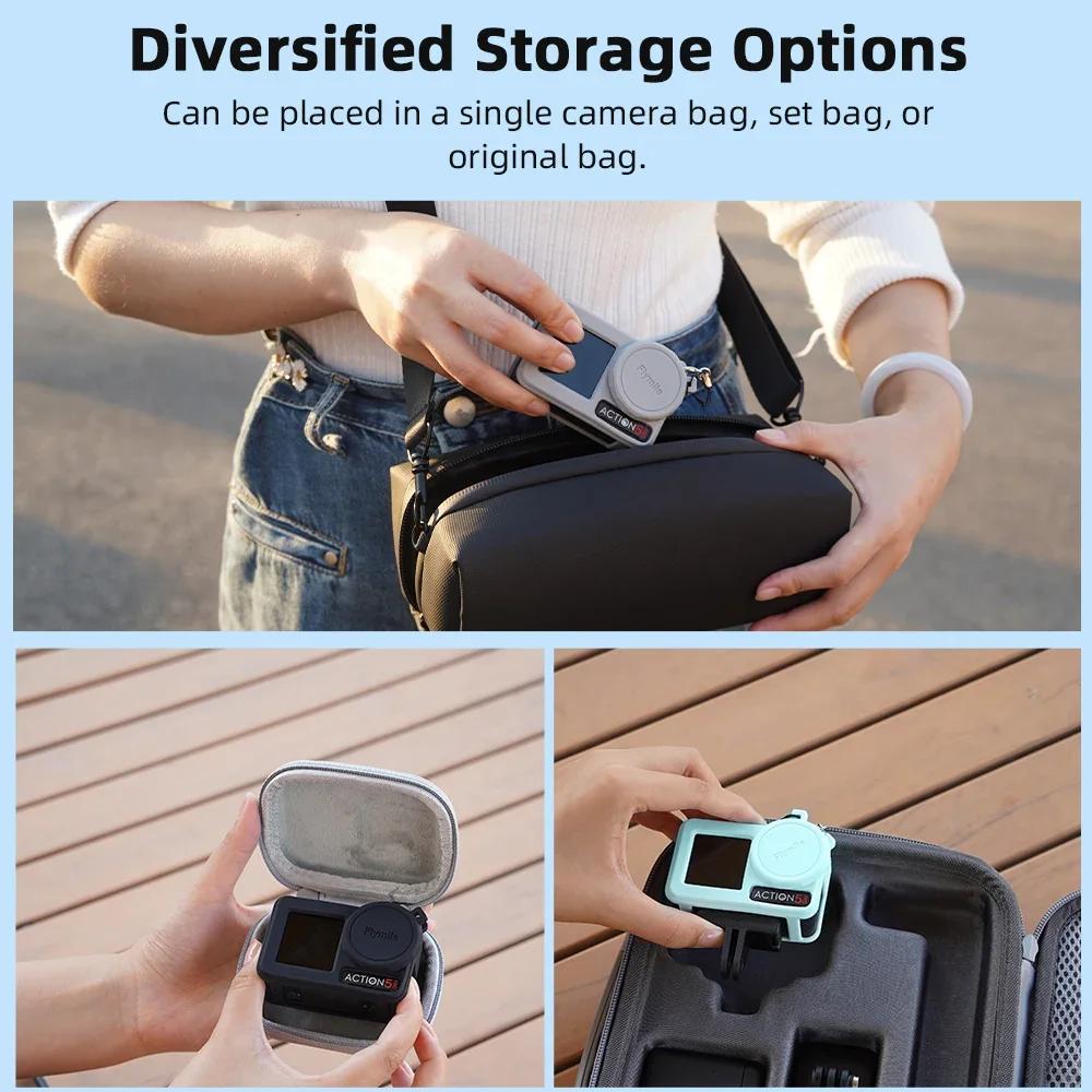 Silicone Protective Cover for DJI Action 5 Pro/Action 4/3 Camera Accessories Full Protector Case Scratch-proof Lens Cap Sleeve