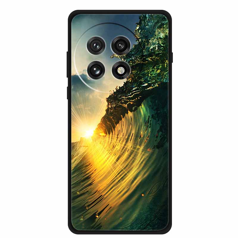 Funda For OnePlus13 5G Case OnePlus 13R Black Silicone Soft Flower Fashion TPU Back Cover For OnePlus13 13R Case Protective Capa