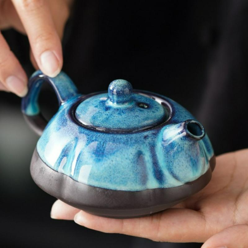 Ceramic Kung Fu Travel Tea Set Kiln Change One Pot Four Teacups Chinese Outdoor Kung Fu Tea Set with Teaware Portable Gift New
