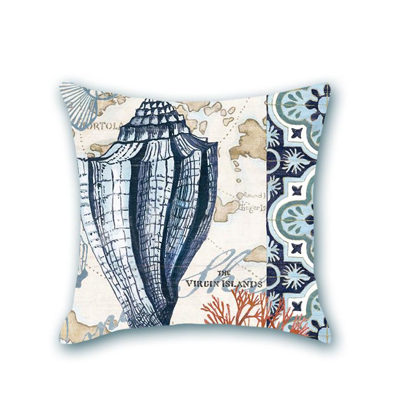 Retro Ocean Series Imitation Super Soft Pillow Cover Octopus Starfish Cushion Sofa Nap Bedside Pillow
