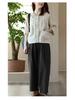 2025 Women's Retro Chinese-Style Cotton Linen Long Sleeve Cardigan with Frog Buttons - Spring/Autumn