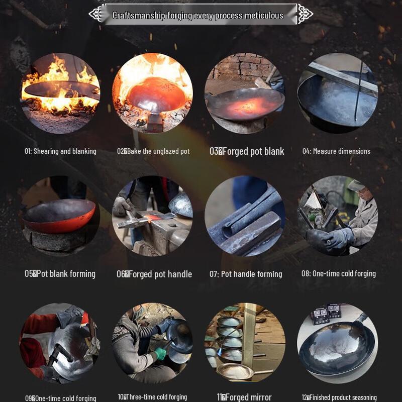 Zhengshengyi Zhangqiu Handmade Iron Fish Scale Frying Pan
