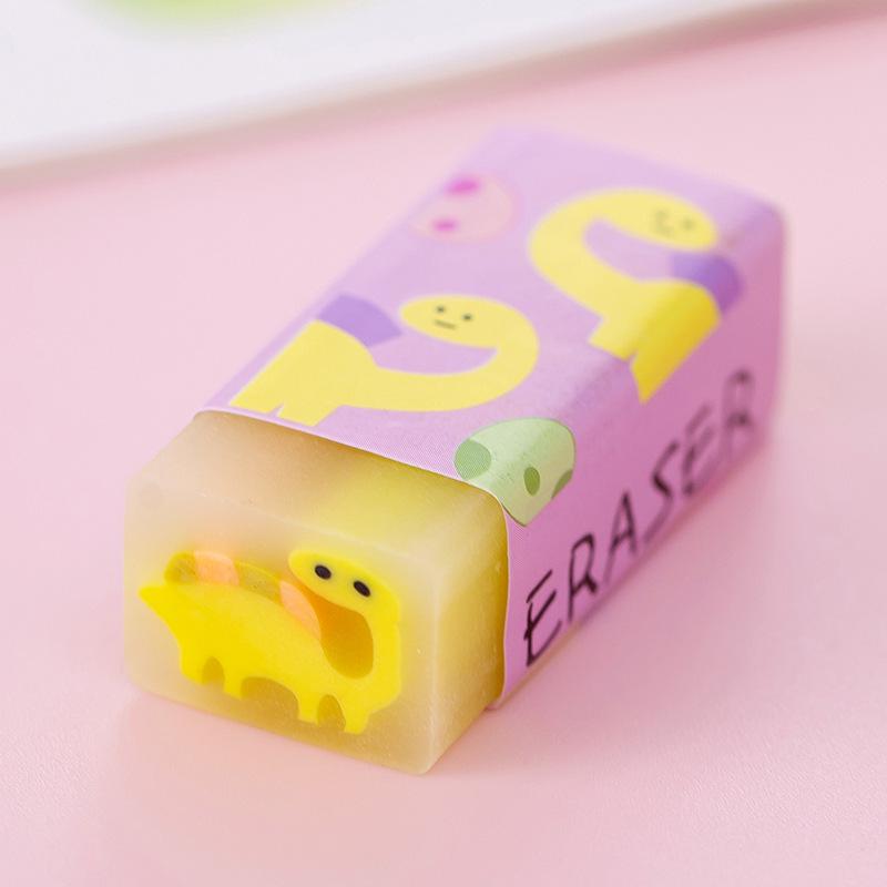 Creative Cartoon Dinosaur Fruit Scented Erasers - Low-Dust, Cute Sandwich Design for Students