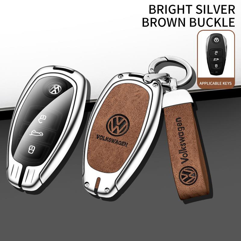 For VOLKSWAGEN Zinc Alloy Leather Car Key Case Cover Protector Shell for Volkswagen VW Golf 6 Mk6 Tiguan Polo Passat CC B6 B7 To