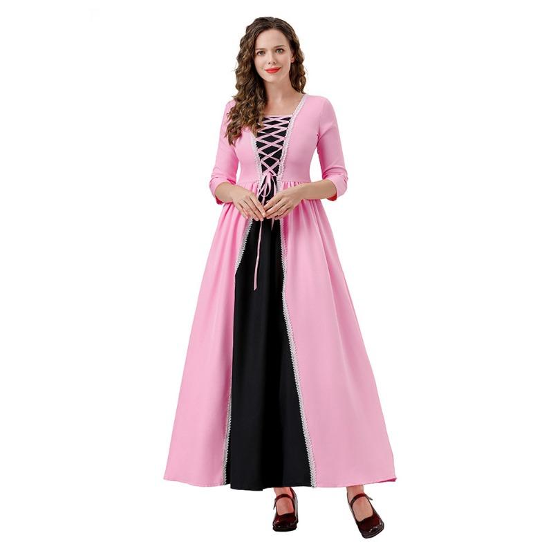 

Новое средневековое платье придворное королева принцесса розовое вечернее платье маскарадный костюм для сценического выступления 2XL