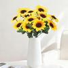 Künstliche Sonnenblumen, UV-beständige Kunststoffblumen, geeignet für die Dekoration von Innen- und Außenbereichen wie Hochzeiten, Gärten und Terrassen, farbecht