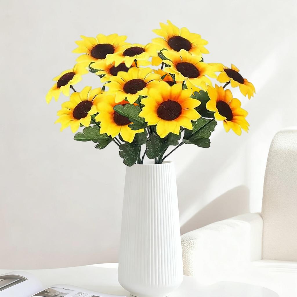 Decorațiune Floare Soarelui Artificială, Flori de Plastic Rezistente la UV, Potrivite Pentru Decorarea Interioară și Exterioară a Grădinii de Nuntă, Terasă, Nu Se Decolorează