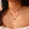 Minimalist Circle Pendant Necklace 18K Real Gold Plated Stainless Steel Ring Charm Necklace Jewelry For Women Gift 42cm +8cm