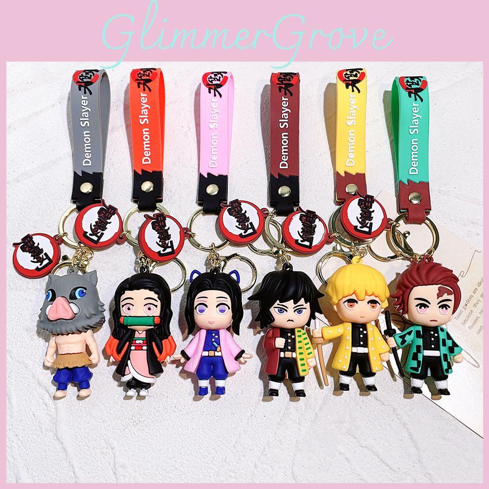 Adorable Demon Slayer Keychain Anime Character Bag Charm Plastic Durable Gift