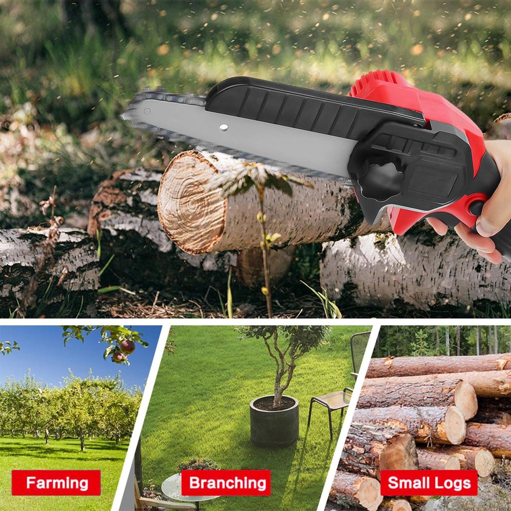 6-Inch Mini Cordless High-Power Electric Chain Saw Garden Tree Feller Wood Cutting Machine