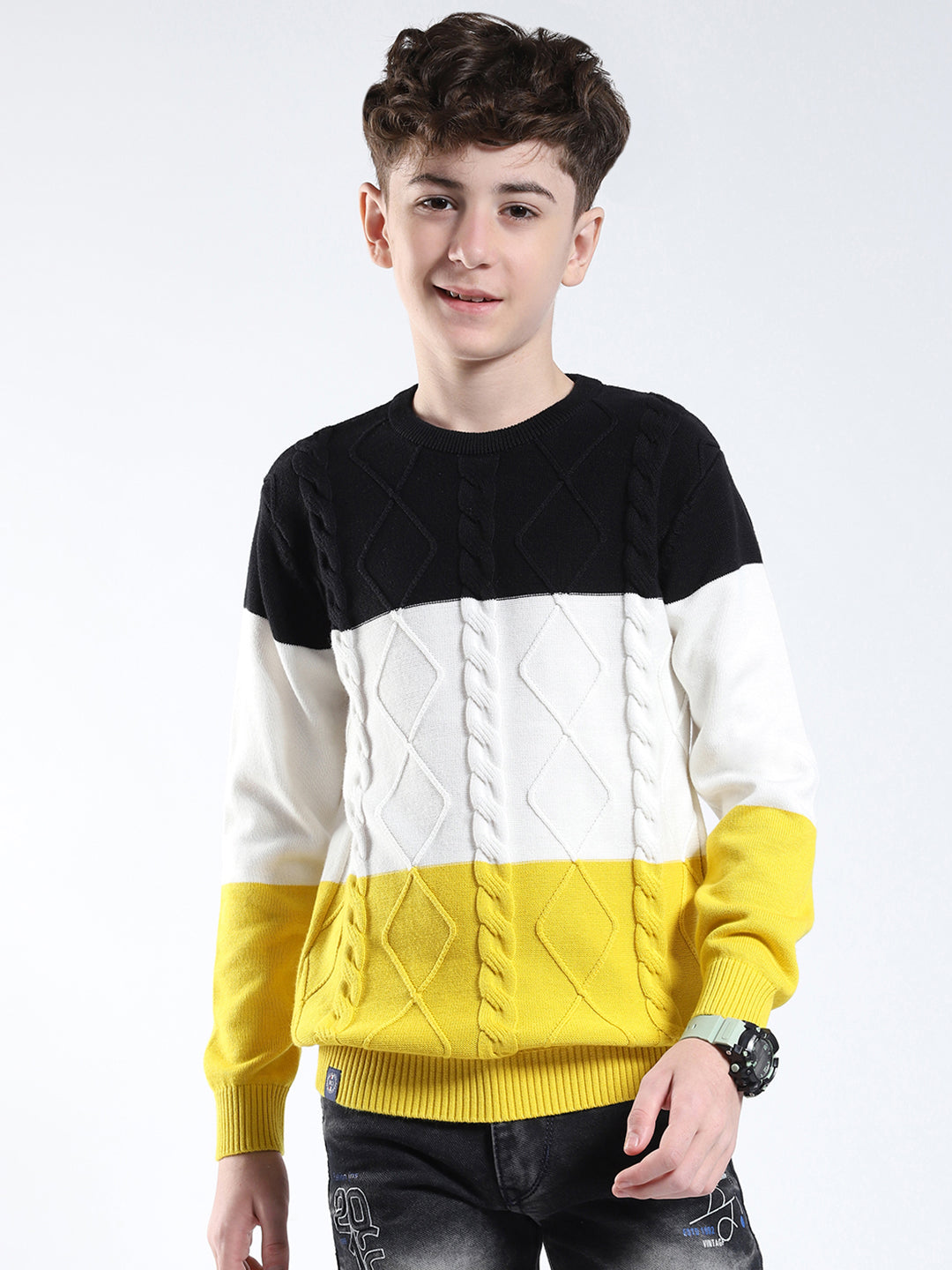 Monte Carlo Boy Regular Fit Yellow Pullover 5-6 Years