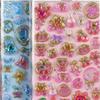8Pcs Japanese Style 3D Crystal Epoxy Relief Stickers For Kids, Diamond Decorated, Magic Wand & Marine Life Fun Stickers