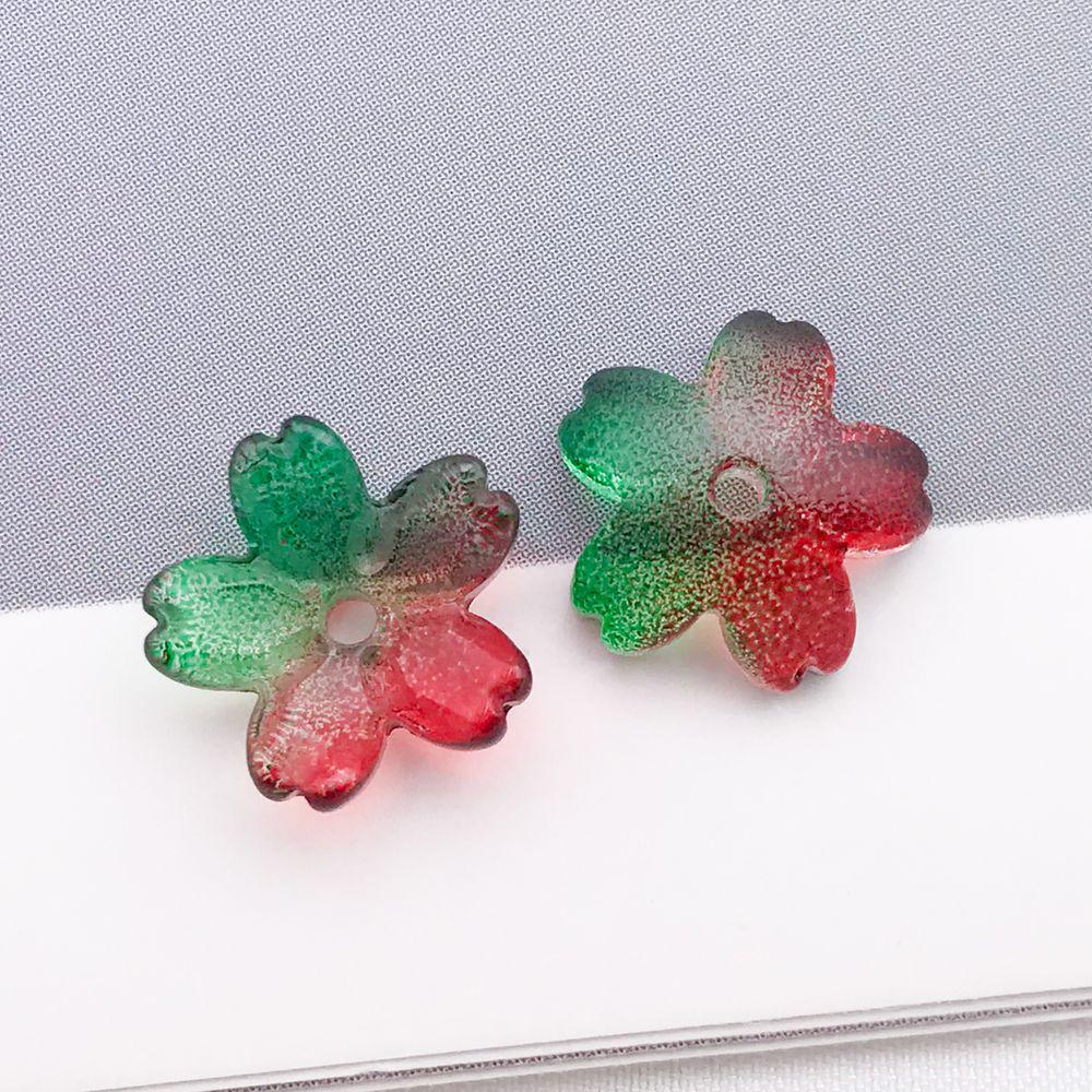 50 Multicolor Transparent Gradient Cherry Blossom Petal Charms for DIY Jewelry