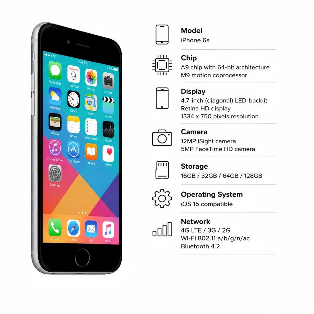 Generalüberholtes iPhone 6s 32GB Alle Farben Entsperrt 4G Smartphone iOS 15.8.8 Neuer Akku Neuer Bildschirm