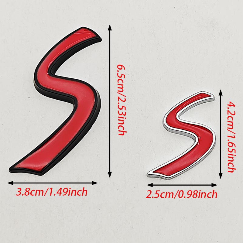 3D Metal Car Sticker Logo S Rear Trunk Badge Side Fender Emblem Decals For MINI Cooper S R56 R53 F56 R50 R52 R57 Accessories