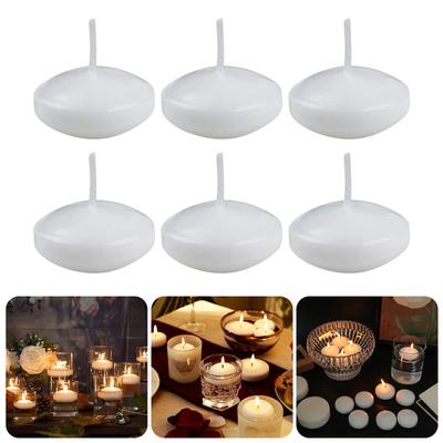 White Floating Candles Unscented Soy Wax Waterproof Tealights for Pool Spa Bathtub Decor 3.5-4 Hour Burn Time