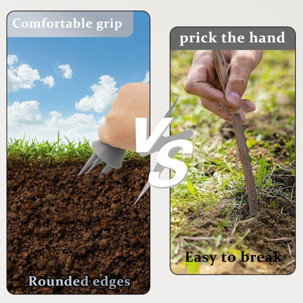 3 Spikes Soil Aerator Storage Hole Flower-growing Tools Portable Hand Tiller Garden Tool  Yard