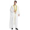 Men's Embroidered Chiffon Robe, TH834 - Long-Sleeved Arabic Tassel Design with Gold Beads