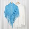 Spring New Women's Autumn and Winter Knitted Fringed Triangle Scarf Travel Cheongsam Shawl Outer Top Scarf Dual-purpose