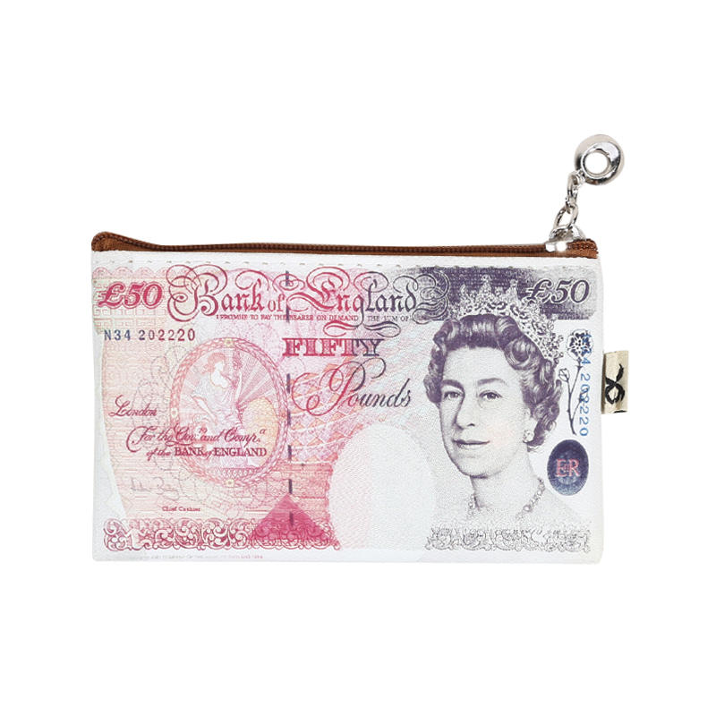 New Currency Printing Pattern Long Wallet Canvas Coin Purse Zipper Wallet Storage Package Dollar GBP Euro Ruble Style Wallet