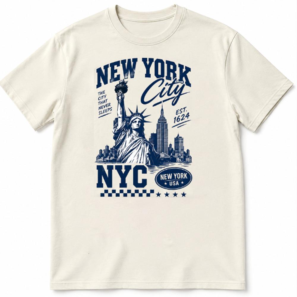 New York City Graphic T Shirt Statue Skyline Travel Souvenir Tee S - 5XL