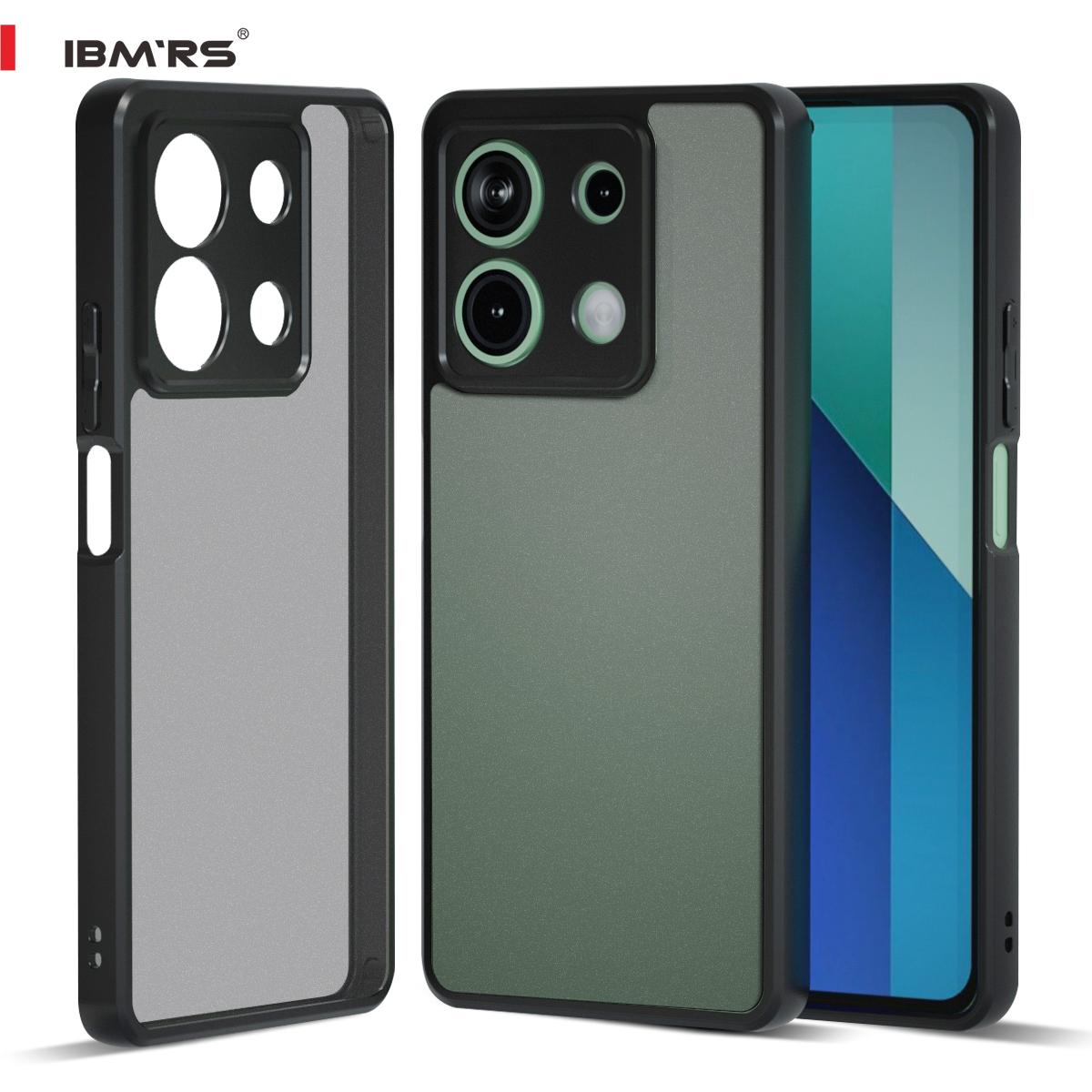 

(Поставляється з ремінцем на зап ясті)ibmrs for Xiaomi Redmi Note 13 4G Anti-Fingerprint Camo Case, матовий прозорий захисний чохол для телефону matte black матовий чорний колір