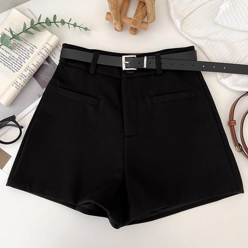 

Шорты А-силуэта из твида с высокой посадкой для миниатюрных женщин - Стройнящие, Универсальные, Повседневные широкие для осени/зимы (XS) S