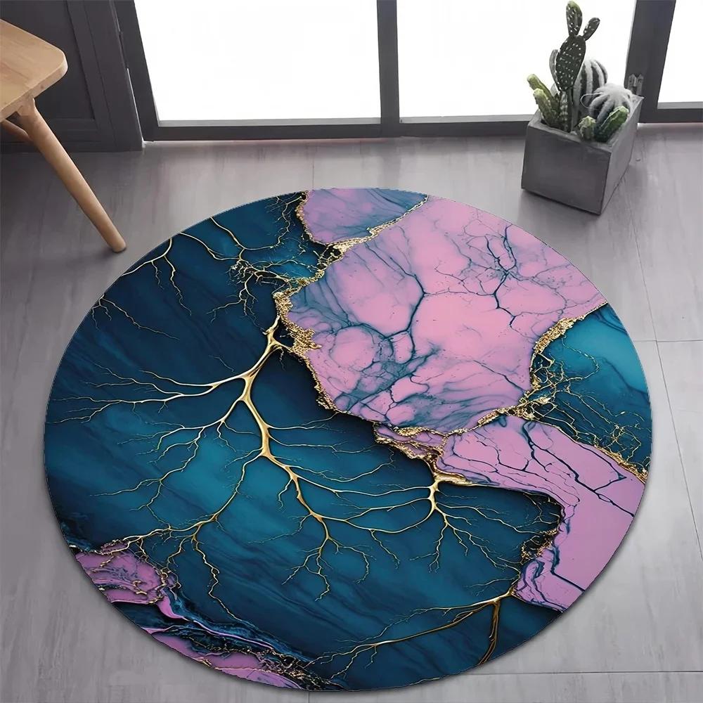2026 Luxurious Marble Floor Mat Black and Gold Carpet for Bedroom Living Room Stylish Rug for Pet-Friendly Nature-Inspired Decor