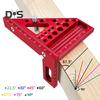 22.5-90 Degree Drawing Line Ruler with Pin 6-Hole Design High Accurate Portable Easy To Carry Carpenter Square Ruler Woodworking Tool