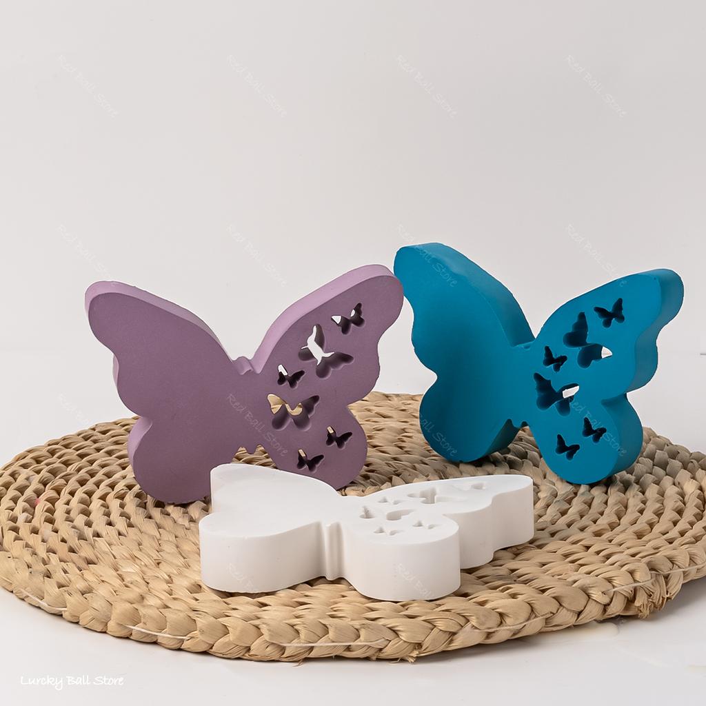 3D Butterfly Ornament Concrete Silicone Molds DIY Butterfly Candle Making Tools Handmade Soap Wax Plaster Resin Mould Home Decor
