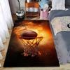 Fiery Basketball Hoop Print Carpet for Bedroom or Living Room Decor Suitable for Use As an Anti-slip for Living Room Bedroom Sofas
