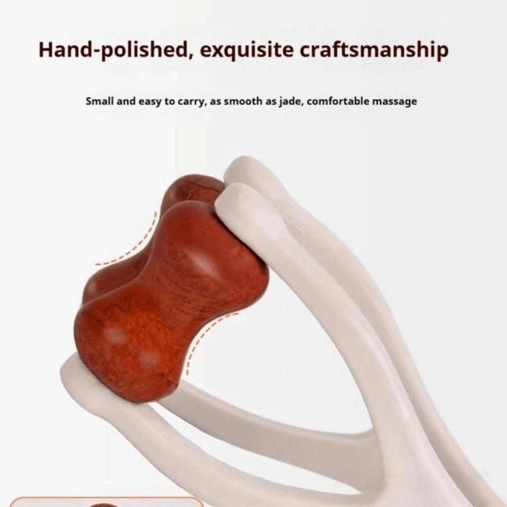 Solid Wood Finger Massage Roller with 360° Rollers Clip Design Finger Massager Acupressure Stick for Hand Meridian Relief