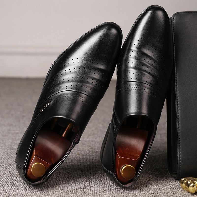 Fashion Leather Shoes for Men Luxury Business Dress Shoes Oxford Office Work Shoe Wedding Party Footwear Slip on Loafers Men Mesh Shoes